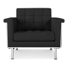 Buy Armchair with armrests - Upholstered in leather - Town Black 13181 - in the EU