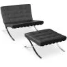 Design armchair with footrest - Leather upholstered - Town image 7