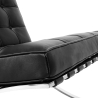 Buy Design armchair with footrest - Leather upholstered - Town Black 13184 with a guarantee
