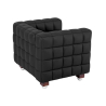 Buy Nubus  Armchair with Matching Ottoman - Premium Leather Black 13187 at Privatefloor