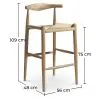 Boho Bali Design Bar Stool - Wood - 75cm - Elb image 7