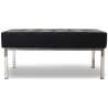 Buy Design Bench - 2 seats - Upholstered in Leather - Konel Black 13214 - in the EU