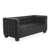 Buy Leather Upholstered Sofa - 2 Seater - Nubus Black 13253 - prices
