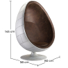 Buy Aviator Style Egg Design Armchair - Upholstered in Faux Leather - Eny Brown 25624 - prices