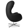 Buy Armchair with Armrests - Upholstered in Faux Leather - Egg Design - Brave Black 13413 at Privatefloor