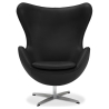 Buy Armchair with Armrests - Upholstered in Faux Leather - Egg Design - Brave Black 13413 - in the EU