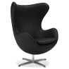 Buy Armchair with Armrests - Upholstered in Faux Leather - Egg Design - Brave Black 13413 - prices