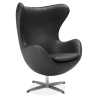 Buy Armchair with armrests - Leather upholstery - Egg-shaped design - Brave Black 13414 - in the EU