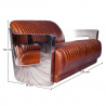 Buy Design Sofa Churchill Lounge 2 places Leather & Stainless Steel Vintage brown 48369 - in the EU