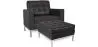 Designer Armchair with Footrest - Upholstered in Faux Leather - Konel image 7