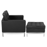 Buy Konel Armchair with Matching Ottoman - Faux Leather Black 16514 at Privatefloor