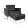 Buy Konel Armchair with Matching Ottoman - Faux Leather Black 16514 - prices