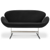 Buy Curved 2 Seater Sofa - Fabric Upholstered - Svin Black 13911 - in the EU