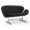 Buy Curved 2 Seater Sofa - Fabric Upholstered - Svin Black 13911 - prices