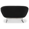 Buy Curved 2 Seater Sofa - Fabric Upholstered - Svin Black 13911 Home delivery