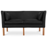 Buy 2 Seater Sofa - Polyurethane Leather Upholstered - Benjamin Black 13918 - in the EU