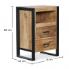 Buy Vintage industrial style wood and metal bedside table Natural wood 58475 - in the EU