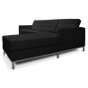 Buy Design Chaise Lounge - Leather Upholstered - Right - Sama Black 15185 in the Europe