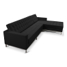 Buy Design Chaise Lounge - Leather Upholstered - Right - Sama Black 15185 - prices