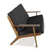 Buy Design Sofa FM350 Sofa (3 seats) - Fabric Black 15195 at Privatefloor