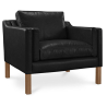 Buy Mattathais Design Living room Armchair  - Premium Leather Black 15447 - prices