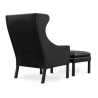 Buy Armchair with Footrest - Upholstered in Polyurethane Leather - Micah Black 15449 in the Europe