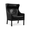 Buy Armchair with Footrest - Upholstered in Leather - Micah Black 15450 with a guarantee