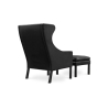 Buy Armchair with Footrest - Upholstered in Leather - Micah Black 15450 in the Europe
