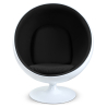 Buy Ball Design Armchair - Upholstered in Faux Leather - Batton Black 16499 - in the EU