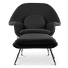 Buy Designer Armchair with Footrest - Upholstered in Fabric - Womb Black 16503 - in the EU