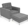 Designer Armchair with Footrest - Upholstered in Cashmere - Konel image 7