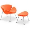 Designer Armchair with Footrest - Upholstered - Chunk image 7