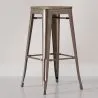 Industrial Design Bar Stool - Wood & Steel - 76cm - Stylix image 7