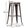 Buy Wooden Stylix Stool 76cm - Metal Metallic bronze 99954406 - prices