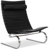 Buy Leather Armchair - Design Lounger - Bloy Black 16830 - prices