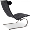 Buy Leather Armchair - Design Lounger - Bloy Black 16830 in the Europe