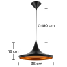 Buy Extensive Shade Pendant Lamp - Aluminium Black 22727 - in the EU