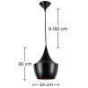 Buy Ceiling Lamp - Industrial Design Pendant Lamp - Extensive Black 22726 - in the EU