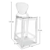 Bar Stool with Backrest - Transparent Design - 75cm - Victoria Queen image 7