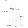 Buy Bar Stool with Backrest - Transparent Design - 75cm - Victoria Queen Transparent 58924 Home delivery