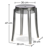 Buy Industrial Design Bar Stool - Transparent - 47cm - Victoria Queen Light grey 29572 Home delivery