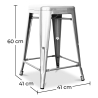 Buy Bar Stool - Industrial Design - Steel - 60cm - Stylix Chrome Silver 58998 with a guarantee