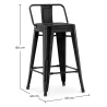 Bar Stool with Backrest Industrial Design - 60cm - Stylix image 7