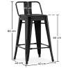 Buy Stylix stool with small backrest - 60cm Black 58409 - prices