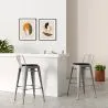 Bar Stool with Backrest Industrial Design - 60cm - Stylix image 7