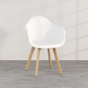Buy Dining Chair with Armrests - Scandinavian Style - Dominic Black 58595 - prices