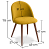 Buy Dining Chair Evelyne Scandinavian Design Premium - Dark legs Yellow 58982 at Privatefloor