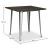 Buy Stylix Dining Table - 80 cm - Dark Wood Steel 58995 - in the EU