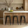 Bar Stool - Industrial Design - Wood & Steel - 60cm -Stylix image 7