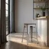 Bar Stool - Industrial Design - Wood & Steel - 60cm -Stylix image 7